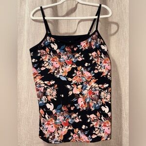 Torrid Foxy Cami Black and Pink Floral Fitted Size 3